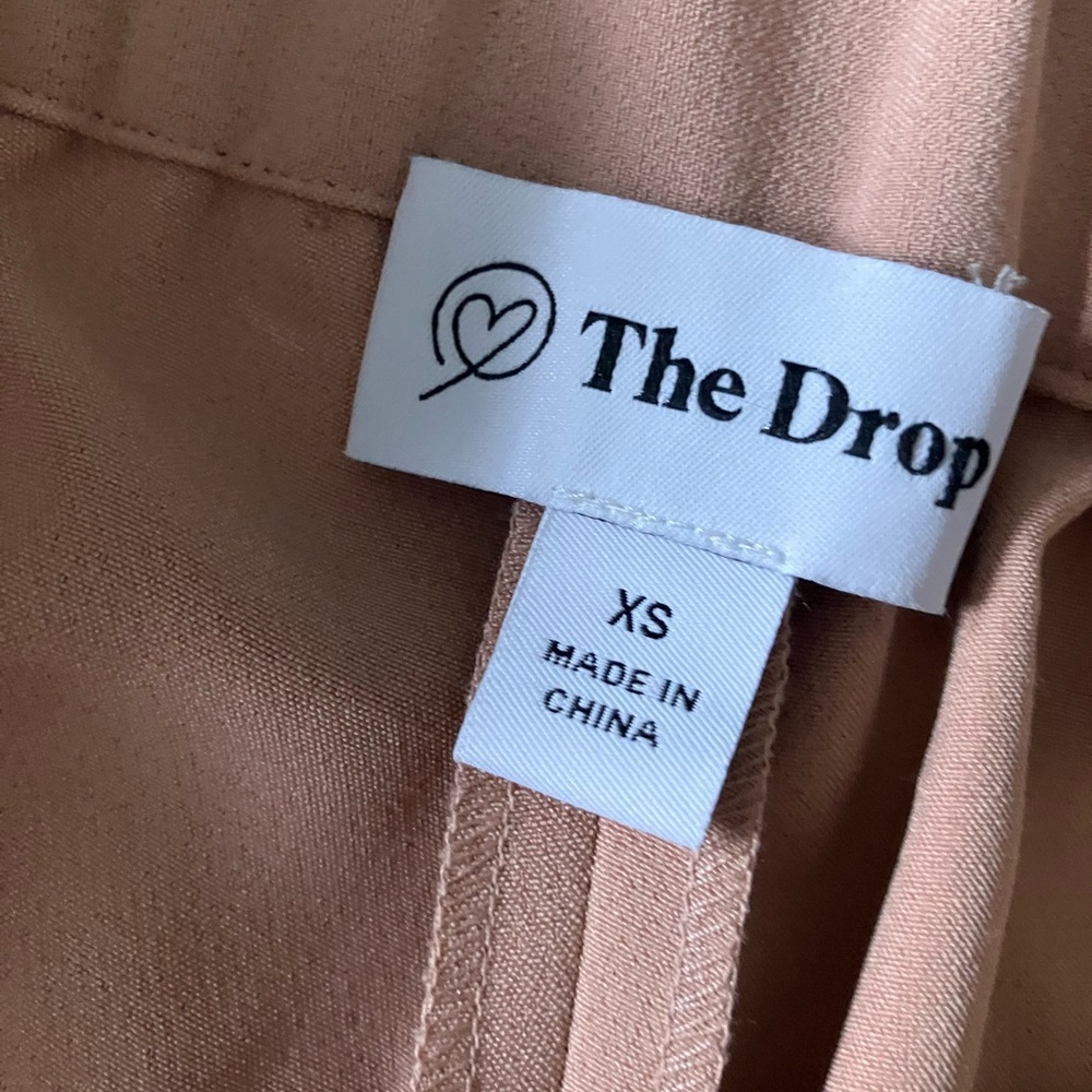 THE DROP Salmon High Rise Tapered Straight Leg Slacks Size XS (Could fit S) - Picture 10 of 11